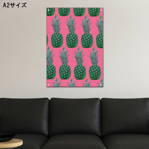 【※10%OFF 当店期間限定※ 10/25 00:00〜10/30 23:59まで!】アートパネル 壁掛け アクリル 絵画 おしゃれ 透明 パイナップル ピンク 緑 グリーン ポップ POP アクリルアート 海外 果物 コントラスト