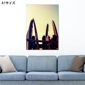 【※10%OFF 当店期間限定※ 10/25 00:00〜10/30 23:59まで!】アートパネル 壁掛け アクリル 絵画 おしゃれ 透明 サーフ サーフィン セピア モダン 海 風景 海中 サンセット 波 夕焼け ビーチ 海岸 ハ