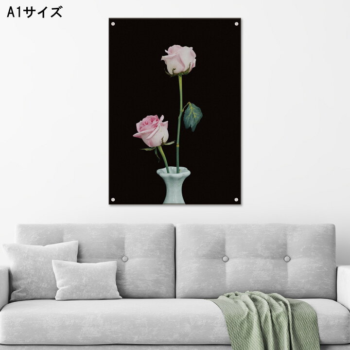楽天市場 アートパネル おしゃれ 壁掛け 花 母の日 生花 バラ アクリル 薔薇 真紅 花瓶 黒 ブラック モノトーン ピンク 花束 赤いバラ 一輪 スモーク 人気高級 オブジェ パネル アート 北欧 Mic楽天市場店