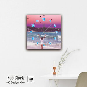 【※10%OFF 当店期間限定※ 10/25 00:00〜10/30 23:59まで!】韓国インテリア 時計 壁掛け時計 ファブリックパネル ビーチ 砂浜 橋 ヤシの木 島 パラソル バカンス 夜空 空 日没 グラデーション 綺麗