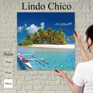 【※10%OFF 当店期間限定※ 10/25 00:00〜10/30 23:59まで!】インテリア 雑貨 おしゃれ 絵画 壁掛け アートパネル 海 海面 海岸 浜辺 ビーチ 風景 景色 島 孤島 南国 ヤシの木 北欧 デザイン アート