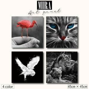 【※10%OFF 当店期間限定※ 10/25 00:00〜10/30 23:59まで!】インテリア 雑貨 おしゃれ 壁掛け アートパネル モダン 動物 生き物 モノトーン 白黒 モノクロ シック アート フラミンゴ 猫 フクロウ ラ