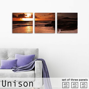 【※10%OFF 当店期間限定※ 10/25 00:00〜10/30 23:59まで!】インテリア アート おしゃれ アートパネル 3枚 セット モダン 絵画 夕日 夕焼け 海辺 雲 海 風景 自然 壁掛け 絵 生地 玄関 リビング ハン