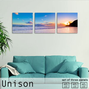 【※10%OFF 当店期間限定※ 10/25 00:00〜10/30 23:59まで!】インテリア アート おしゃれ アートパネル 3枚 セット モダン 絵画 波 海 夕焼け 空 夕日 ブルー 綺麗 自然 風景 壁掛け 絵 生地 玄関 リビ