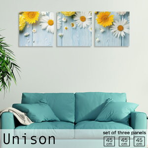 【※10%OFF 当店期間限定※ 10/25 00:00〜10/30 23:59まで!】インテリア アート おしゃれ アートパネル 3枚 セット モダン 絵画 黄色 白 花 母の日 フラワー 水色 木 植物 柄 かわいい 小花 壁掛け 絵