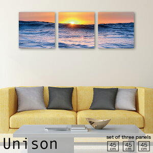 【※10%OFF 当店期間限定※ 10/25 00:00〜10/30 23:59まで!】インテリア アート おしゃれ アートパネル 3枚 セット 絵画 海 海面 海岸 浜辺 ビーチ 風景 景色 太陽 反射 夕暮れ 夕日 黄昏 夕焼け 波 水