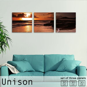 【※10%OFF 当店期間限定※ 10/25 00:00〜10/30 23:59まで!】インテリア アート おしゃれ アートパネル 3枚 セット モダン 絵画 夕日 夕焼け 海辺 雲 海 風景 自然 壁掛け 絵 生地 玄関 リビング ハン