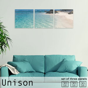 【※10%OFF 当店期間限定※ 10/25 00:00〜10/30 23:59まで!】インテリア アート おしゃれ アートパネル 3枚 セット モダン 絵画 ビーチ 空 雲 島 自然 風景 浜辺 白浜 海 壁掛け 絵 生地 玄関 リビング