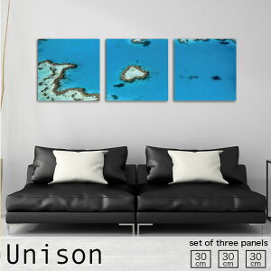 【※10%OFF 当店期間限定※ 10/25 00:00〜10/30 23:59まで!】インテリア アート おしゃれ アートパネル 3枚 セット モダン 絵画 離島 島 海 海上 ハート ブルー 沖 風景 自然 景色 壁掛け 絵 生地 玄関