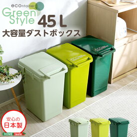 ダストボックス 日本製 大容量 45L ジョイント連結対応 ワンハンド開閉 econtainer GreenStyle インテリア インテリア雑貨 収納 キチン収納 ゴミ箱 おしゃれ かわいい