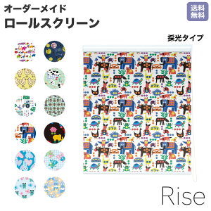 ロールスクリーン Rise 採光 新築 かわいい 動物 生き物 昆虫 ライズ オーダー 1cm単位 間仕切り 窓 目隠し 個性的 カラフル 転写 メカキット オシャレ チェーン 調光 柄 デザイン パターン 賃貸