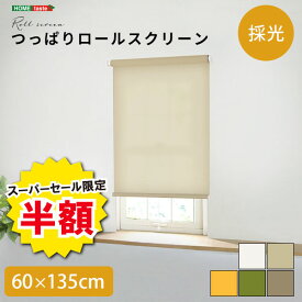 ＼【2日間限定】半額＆ポイント2倍 6/8〜6/9まで／ロールスクリーン つっぱりタイプ 採光タイプ つっぱりロールスクリーン 幅60cm 採光 壁空け不要 おしゃれ スクリーン 間仕切り ブラインド つっぱり 工事不要 取り付け簡単 賃貸OK かわいい 使いやすい リビング 穴あけ不