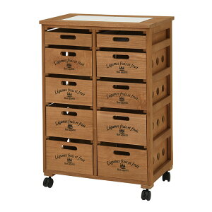 【廃番】 ストッカー キャスター付き おしゃれ ウッド 木製 天板 タイル 引き出し 野菜 リビング キッチン 北欧 お洒落 モダン デザイン テイスト スタイル カフェ風 人気 おすすめ アイテム