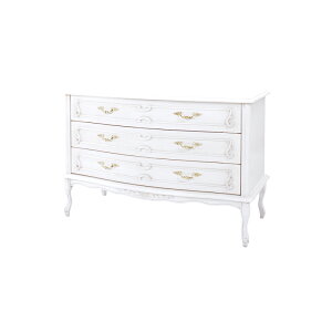 3Dワイドチェスト 3段 おしゃれ ホワイト 四角 猫脚 木製 姫 アンティーク風 エレガント かわいい 北欧 お洒落 モダン デザイン テイスト スタイル カフェ風 人気 おすすめ アイテム インテリ