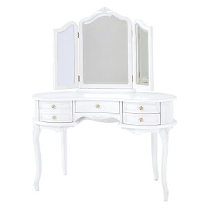 ドレッサー 三面鏡 おしゃれ ホワイト デスク メイク 姫 木製 かわいい アンティーク風 エレガント 北欧 お洒落 モダン デザイン テイスト スタイル カフェ風 人気 おすすめ アイテム インテ