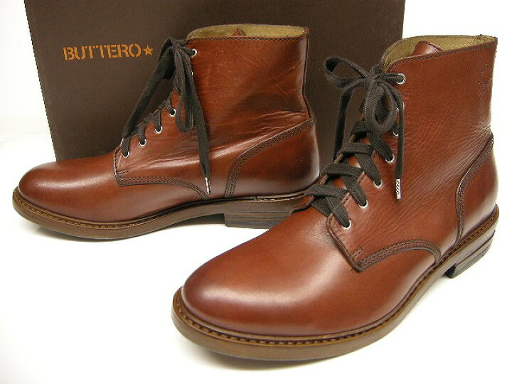 楽天市場】【BUTTERO(ブッテロ)】【レザーショートレースアップブーツ  
