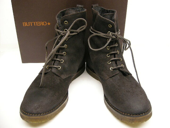 楽天市場】【BUTTERO(ブッテロ)】【スエードレザーレースアップブーツ 
