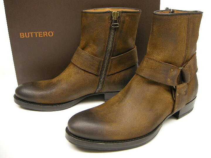 楽天市場】【BUTTERO(ブッテロ)】【スエードレザーハーネスブーツ  