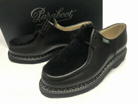 【PARABOOT/パラブーツ/MICHAEL/ミカエル】【LAPIN GRIFF/ラパン/ラビットファー】【チロリアンシューズ/モカシンシューズ/130473】【NOIRE-LIS NOIR/ブラック/黒/BLACK】【レディース】【サイズ2/2.5/3/3.5/4/4.5/5】