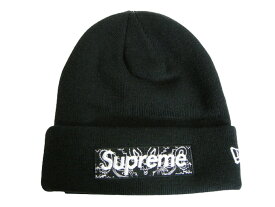 2019AW/Supreme/シュプリーム/NEWERA Bandana Box Logo Beanie/バンダナ ボックスロゴビーニー/ニットキャップ/New era/ニット帽/ニットCAP/19FW/19AW/2019FW/秋冬/ブラック/黒/メンズ/レディース