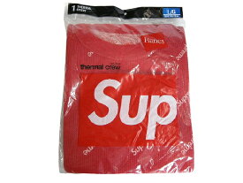 2020AW/Supreme/シュプリーム/Hanes Thermal Crew/ヘインズサーマルクルーネック 1pack/一枚/総柄/ロンTEE/LS/長袖Tシャツ/スウェット/20AW/20FW/FW20/2020FW/秋冬/Red Logos/レッド/赤/メンズ/サイズL