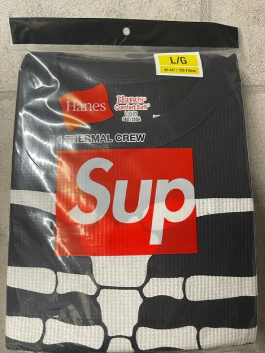 楽天市場】2023AW/Supreme/Hanes Bones Thermal Crew (1 Pack) Black  