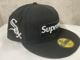 2024SS/SS24/Supreme x New Era MLB Teams Box Logo CAP White Sox/ニューエラ ボックスロゴ BBキャップ ホワイトソックス/シュプリーム 野球帽子/NewEra/春夏/ブラック/BLACK/黒/メンズ/レディース/7 5/8 7 3/4