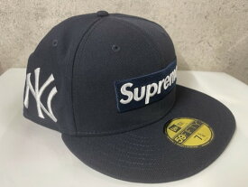 2024SS/SS24/Supreme x New Era MLB Teams Box Logo CAP NY Yankees/ニューエラ ボックスロゴ BBキャップ ニューヨークヤンキース/シュプリーム 野球帽子/NewEra/春夏/ダークネイビー/NAVY/メンズ/レディース/7 5/8 7 3/4