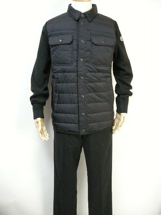楽天市場】【MONCLER/モンクレール/シャツ型ニット切替ダウン 