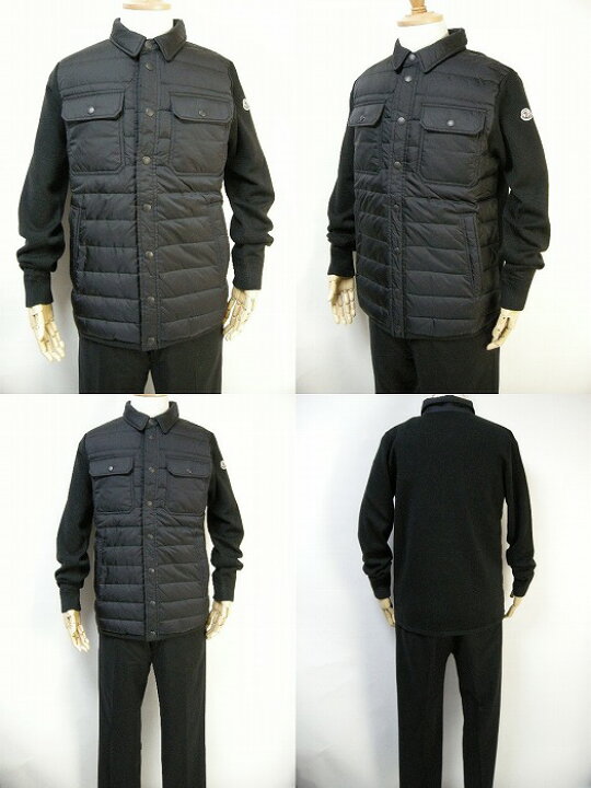 楽天市場】【MONCLER/モンクレール/シャツ型ニット切替ダウン 
