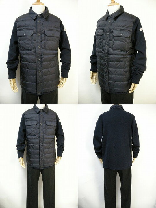楽天市場】【MONCLER/モンクレール/シャツ型ニット切替ダウン  