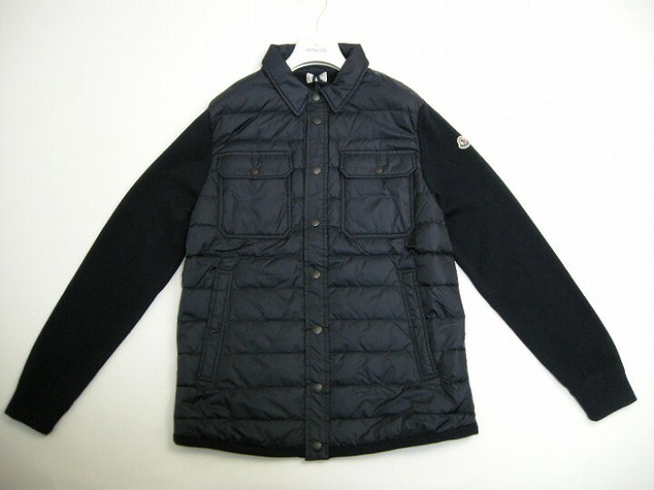 楽天市場】【MONCLER/モンクレール/シャツ型ニット切替ダウン  