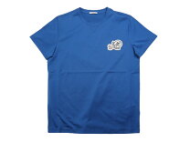 新品 MONCLER モンクレール ロゴ刺繍 Tシャツ ブルー M