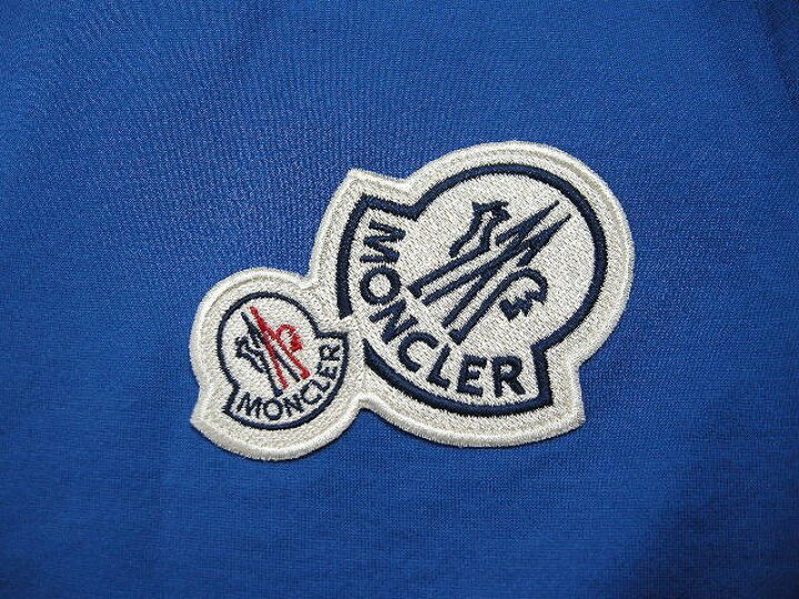 新品 MONCLER モンクレール ロゴ刺繍 Tシャツ ブルー M