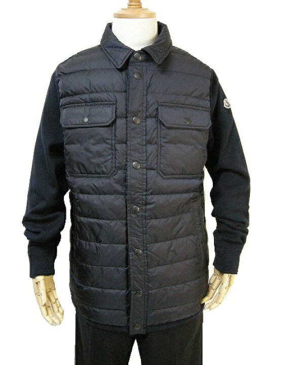 楽天市場】【MONCLER/モンクレール/シャツ型ニット切替ダウン  