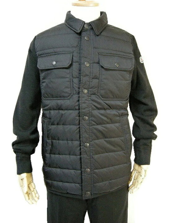 楽天市場】【MONCLER/モンクレール/シャツ型ニット切替ダウン 