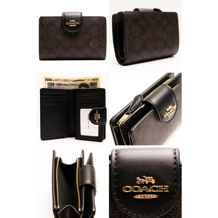 楽天市場】コーチ COACH 財布 二つ折り財布 ミニ財布 レザー 