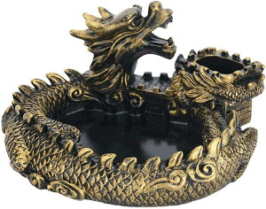 龍の置物 風水 灰皿 皿 パワーストーン 浄化皿 龍 置物 玄関 タイガーアイ 飾り
