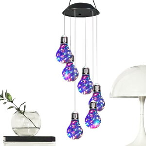 ソーラーLEDウィンドチャイムライト、7色の変化するウィンドチャイム、ウィッシングボトルの形状のLEDの色が変わる、屋外ソーラー電球、ホームパーティー、庭、クリスマスの装飾用の防水