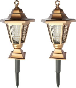 電撃殺虫器 屋外 ソーラー充電式 捕虫器 電池式 360°強力蚊除け 蚊取り器 虫対策 薬剤不要 配線不要 蚊取りと照明両用 防水 静音 置く/吊り下げる/地面に挿す対応可能 家庭用 業務用 リビン