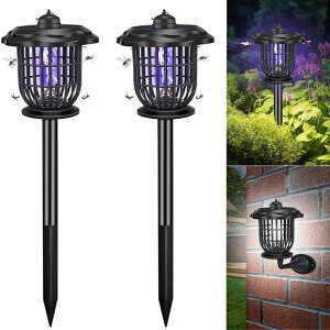 電撃殺虫機 ソーラーライト ソーラー type-c充電です 虫取り機 捕虫器 誘蛾灯 屋外 照明と蚊取り 自動点灯消灯 UV光源誘引式捕虫器 殺虫ライト 蚊駆除 電撃殺虫器 捕虫器 壁掛けです/置く/吊り