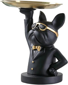 オーナメント 鍵 収納 トレー 皿 貯金箱 クリエイティブ 飾り ベルト ステンレス プレート 犬 飾り キーホルダー メガネ/リモコン/化粧品/お菓子などの小物収納 インテリア 雑貨 飾り 父の日/