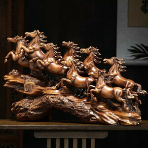 八匹の馬 置物 中式 テレビ台 オフィス装飾品 開業祝いギフト 置物 馬 中国伝統美術品 彫刻 大願成就 勝利祈願 必勝祈願 合格祈願 開運 風水 厄除け 運気向上 金運 商売繁盛 縁起物
