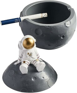 灰皿 卓上 北欧スタイル 月 宇宙飛行士 ふた付き 樹脂 はいざら ユニーク おしゃれ 防風 密閉 大容量 洗いやすい リビングオフィス 家庭用 インテリア
