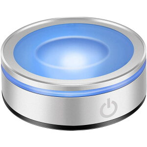 光る レインボーコースター 円型 led 台座 照明 ライトアップ ステージ タッチセンサー式 led コースター ディスプレイスタンド おしゃれ オブジェ 置物 フィギュア クリスタルボール展示に