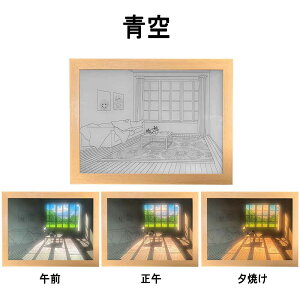 装飾画 LED発光 絵画 光と影のフレーム 灯光画 インテリア飾り アートフォートフレーム アートデコレーション 陽光の灯りの絵 ベッドサイドランプ 3色調整 輝度調整 おしゃれ プレゼント USB