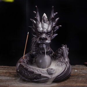 【お香コーン15pcs付】逆流香炉 逆流香バーナー 龍 癒し リラックス 香炉仏 古典 お坊さん 仏教 香のバーナー 香り 逆流 倒流香 おしゃれ お香 アジアンテイスト 家の装飾 風流 瞑想 インテリ