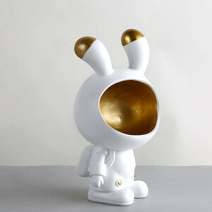 【2023新版】皿を上げるウサギ 置物 キー収納 鍵置き 小物収納 卓上置物 収納トレイ 動物像 彫刻装飾 玄関 ペットサイトテープル 置物 キー収納トレイ お皿 サービングトレイ 化粧卓 口紅ス