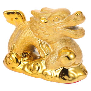 金龍 セラミックス 龍 置物陶器 金運 可愛い 開運 プレゼント ギフト