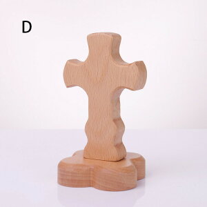 十字架 置物 イエスキリスト クロス 木製 キリスト教 礼拝 祈り 卓上 オブジェ スタンド インテリア 装飾 工芸品 磁石 礼拝堂 教会 学校 イースター飾り